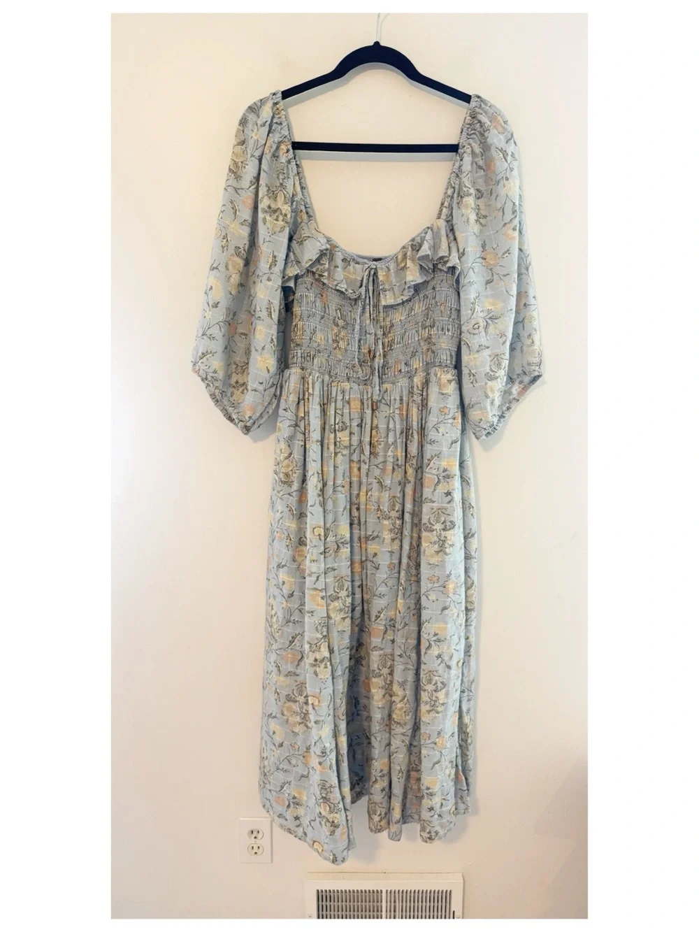 Free People Oasis Printed Midi Dress large lavender